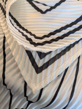 Thin Silky Cream & Black Flutter Square Scarf